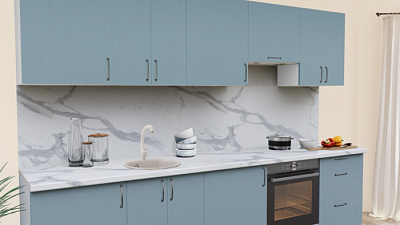 Кухня на заказ Эмаль небесная 1334